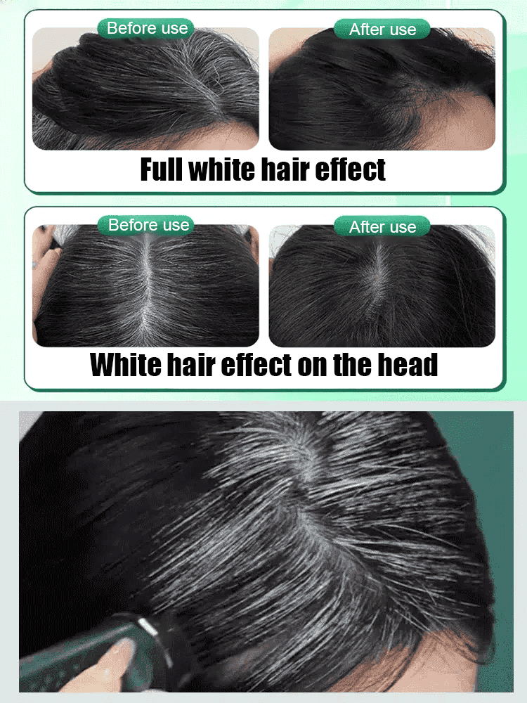 Cover gray hair in 3 seconds, no more embarrassing moments. Plant-based formula, no irritation, suitable for sensitive scalps.