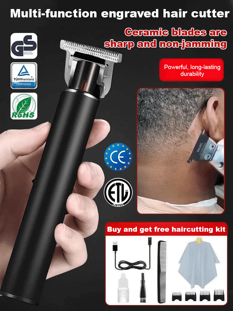✂️✂️✂️【Multi-functional Hair Clipper】 Sharp, snag-free ceramic and stainless steel blades, low heat conductivity at 33-36°C to prevent burns. Fully waterproof with a 2-hour full charge via USB-C port.