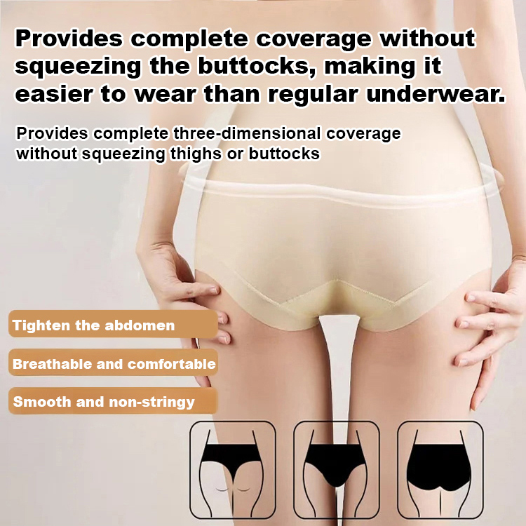 Double-layered tummy-control pants. The double-layer design effectively slims the abdomen, lifts the hips, and creates an S-shaped curve. Seamless and breathable on both sides.