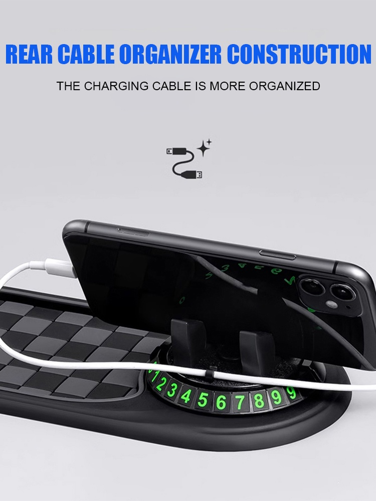 Universal anti-slip pad design, 360° free adjustment angle, universal for all mobile phone models, free switching between horizontal and vertical screens, compatible with wireless charging