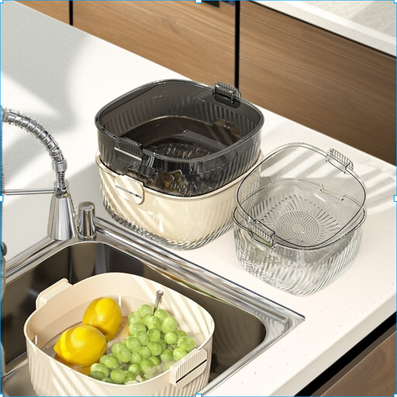 Rice washing tool fruit and vegetable basket