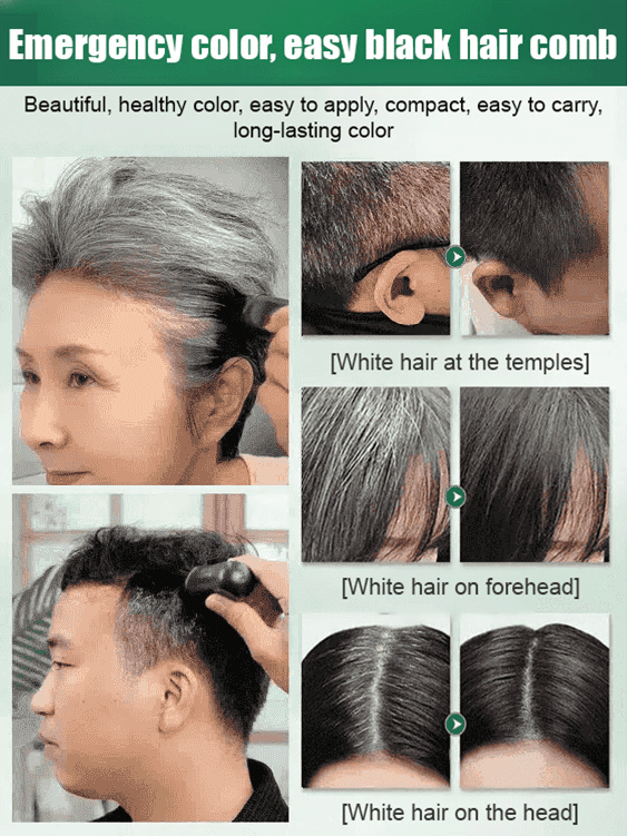 Cover gray hair in 3 seconds, no more embarrassing moments. Plant-based formula, no irritation, suitable for sensitive scalps.