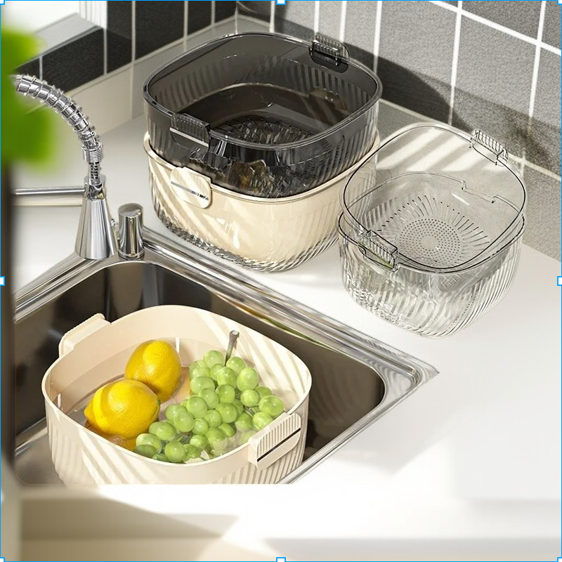 Rice washing tool fruit and vegetable basket