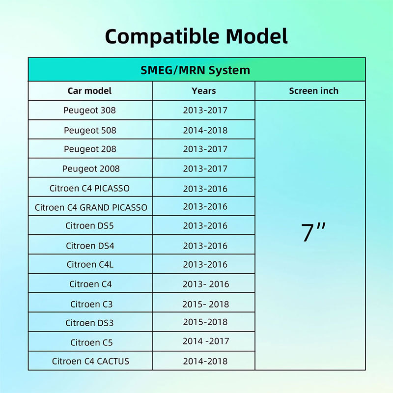 CarPlay Decoder for Citroen MRN  SMEG  7" Screen