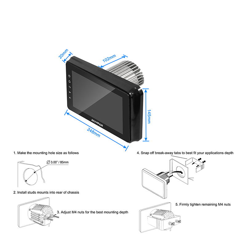 8-inch HD Waterproof Screen Marine Head Unit