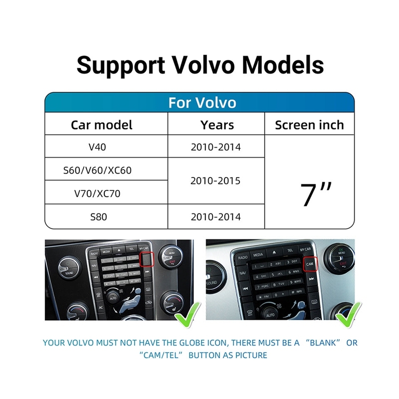 Original Car Upgrade Carplay Retrofit Kit for Volvo 7" screen