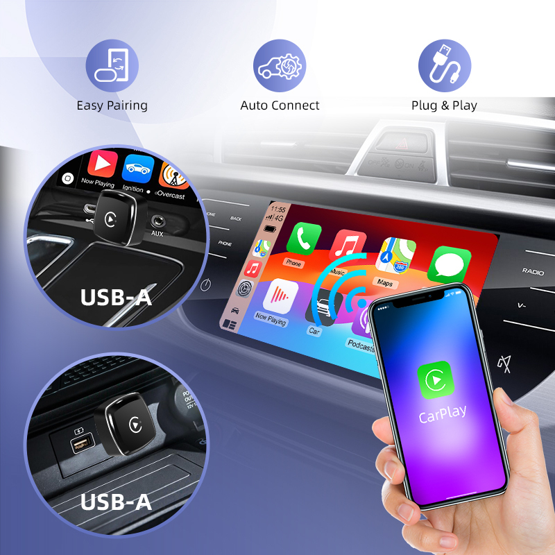 Save Space & Time Wireless CarPlay & Android Auto Adapter