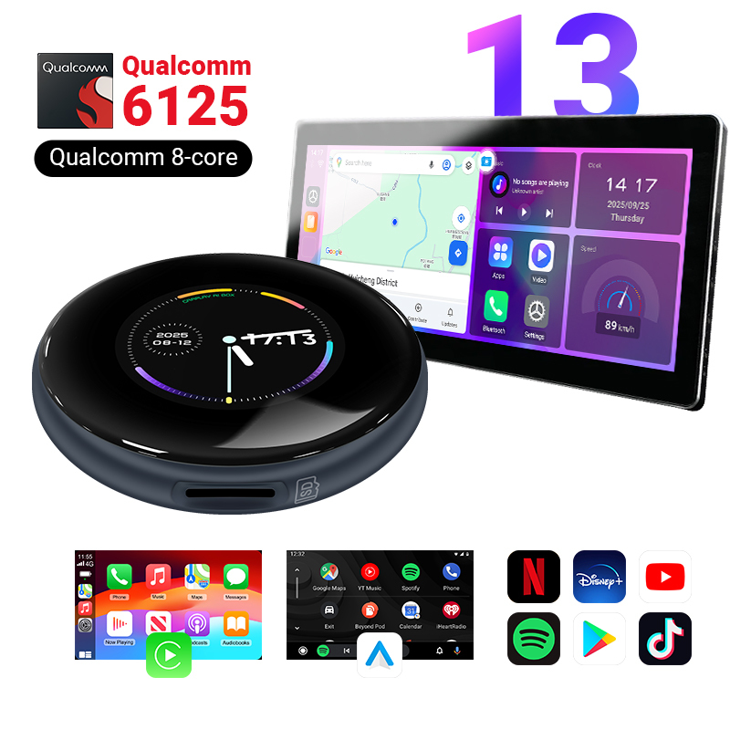 Qualcomm 6125 CPU Wireless CarPlay AI Box
