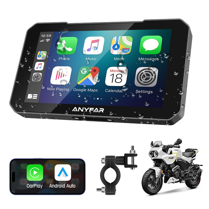5 Inch Motorcycle Wireless CarPlay Android Auto Screen