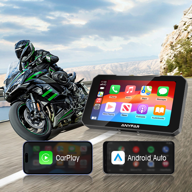 5 Inch Motorcycle Wireless CarPlay Android Auto Screen