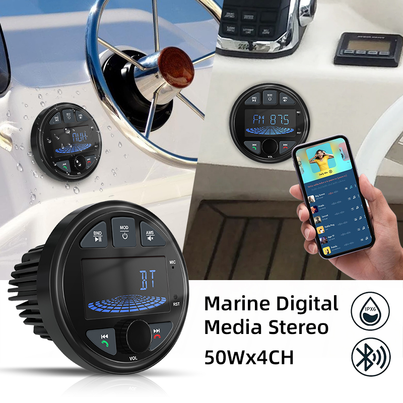 Waterproof Bluetooth Marine Stereo Receiver