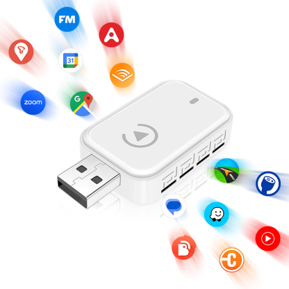 White Automatic Connection Wireless CarPlay & Android Auto Adapter