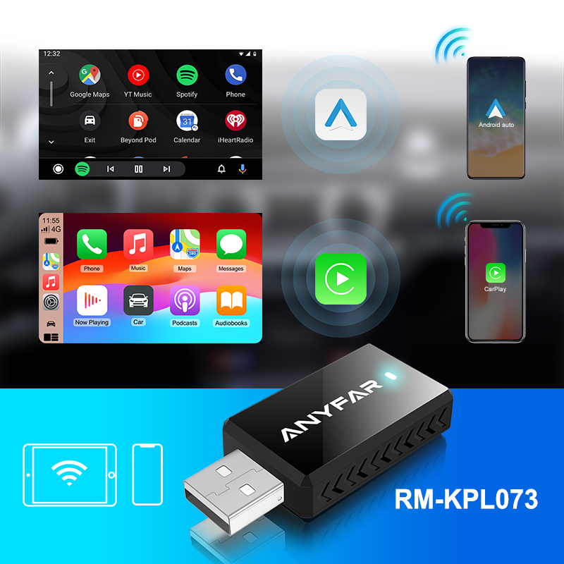 2-in-1 Wireless CarPlay & Android Auto Adapter