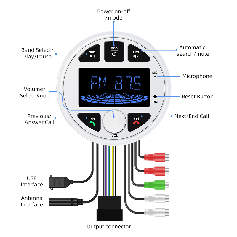 Marine Gauge Receiver IP6X Waterproof