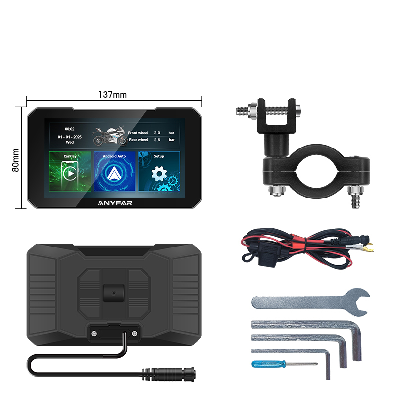 5 Inch Motorcycle Wireless CarPlay Android Auto Screen