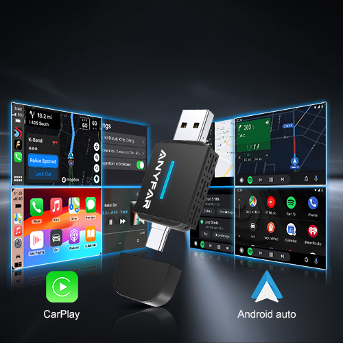 Dual-Port Wireless CarPlay & Android Auto Adapter