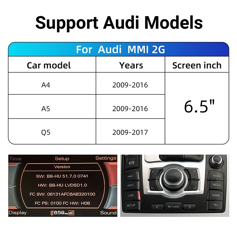 CarPlay Upgrade Module MMI 2G for Audi A4/A5/Q5 with 6.5" screen