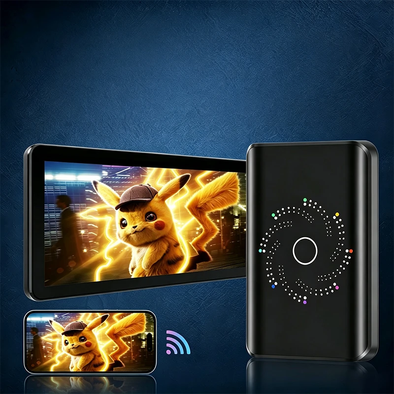 Wireless screen mirroring for iOS and Android on CarPlay AI Box