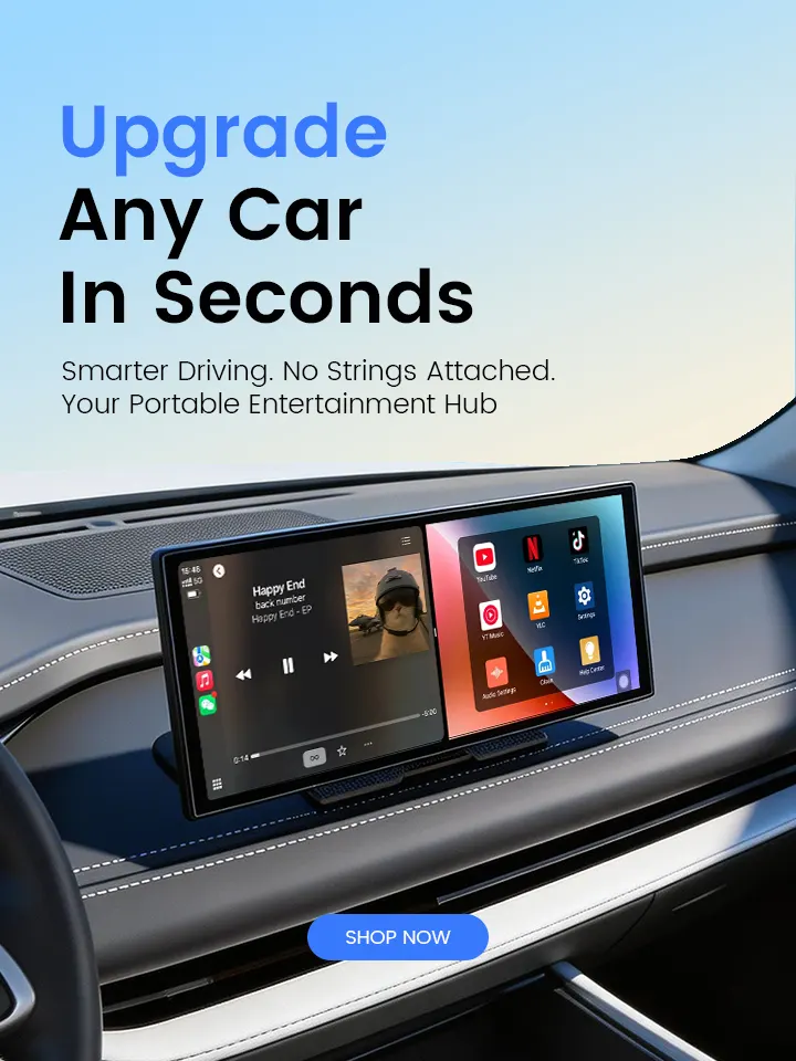 Smart screen with wireless CarPlay and Android Auto for car