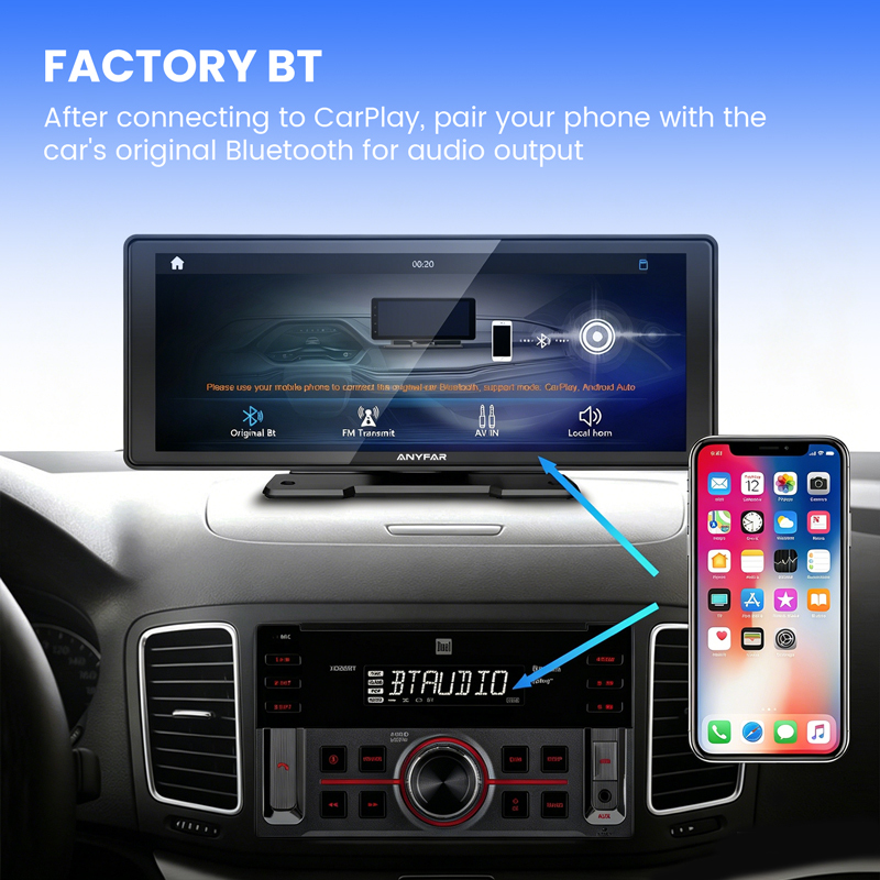 10.26 Inch CarPlay Android Auto Screen with 4 Ways of Sounding