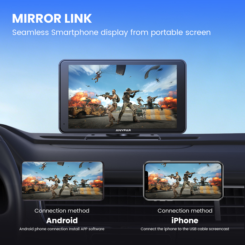 7 Inch Portable CarPlay Screen Suitable for Any Car