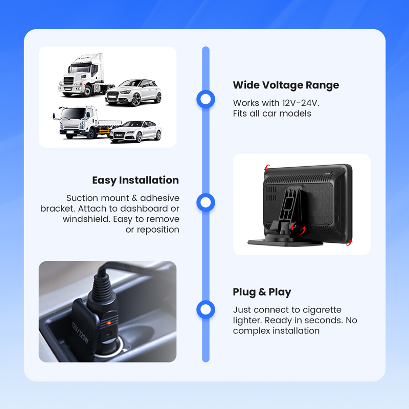 7 Inch Portable CarPlay Screen Suitable for Any Car