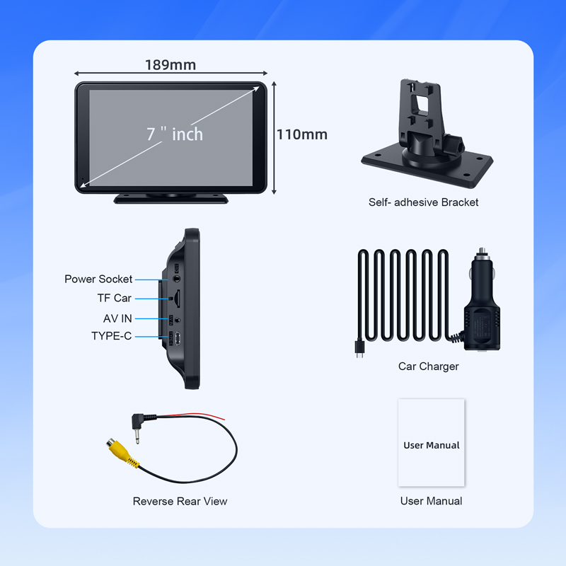 7 Inch Portable CarPlay Screen Suitable for Any Car