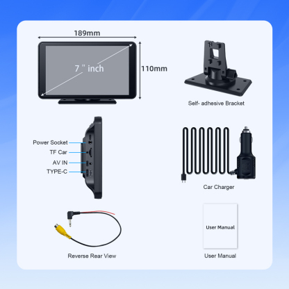 7 Inch Portable CarPlay Screen Suitable for Any Car