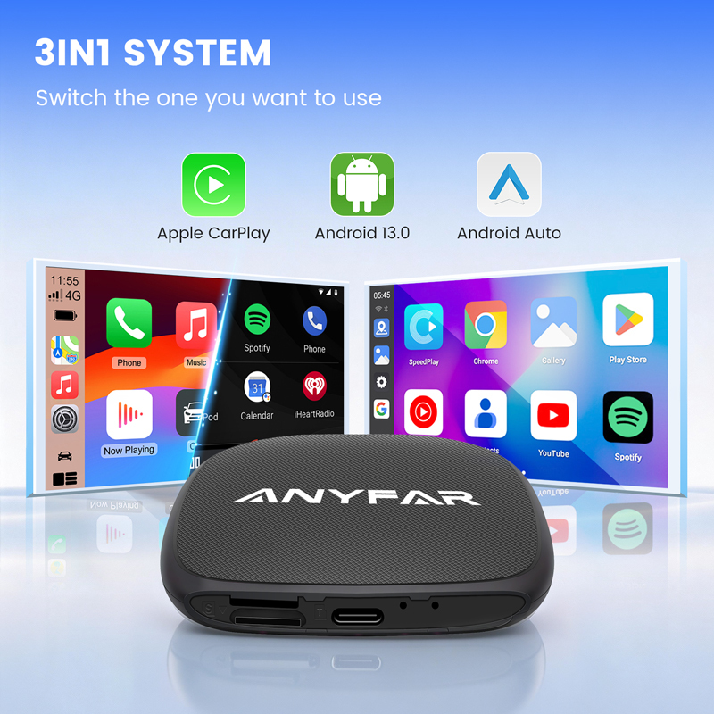 Split-screen Function CarPlay AI Box 3-in-1 Android 13.0