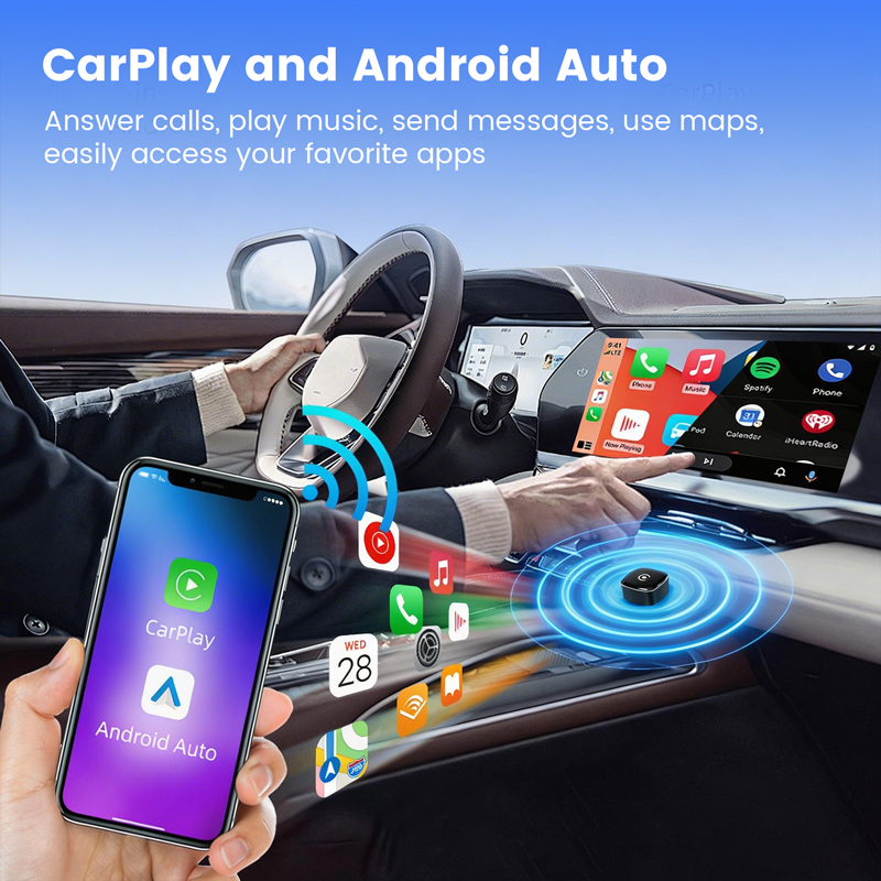Save Space & Time Wireless CarPlay & Android Auto Adapter
