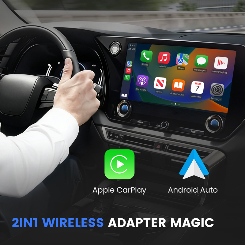 Save Space & Time Wireless CarPlay & Android Auto Adapter