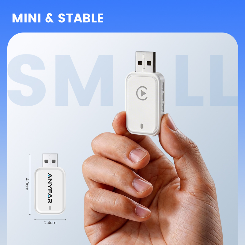 White Automatic Connection Wireless CarPlay & Android Auto Adapter