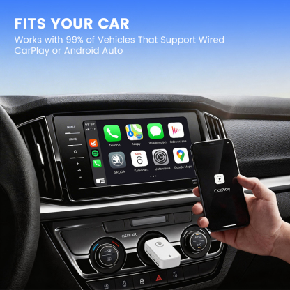 White Automatic Connection Wireless CarPlay & Android Auto Adapter