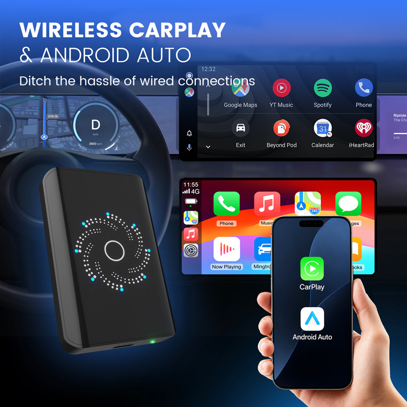 Wireless CarPlay & Android Auto Ai Box with HDMI™ Multimedia