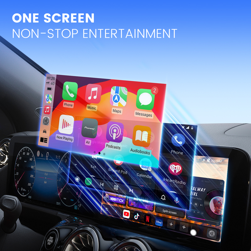 3-in-1 CarPlay AI Box Pro with Mini Screen
