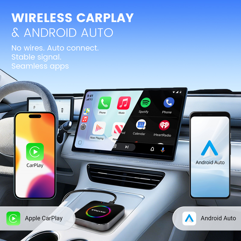Android 13 CarPlay AI Box – 3-in-1 Wireless
