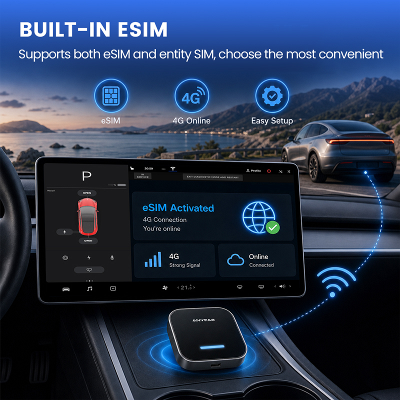 Tesla AI Box – Android 16, Wireless CarPlay & Android Auto