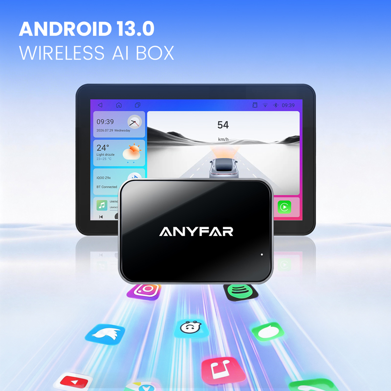 Slim Dual-Glass CarPlay Box with Android 13 | Stream & Navigate