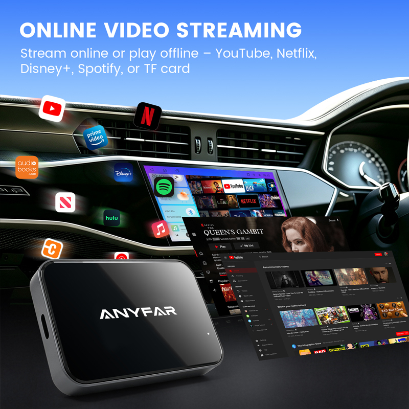 Slim Dual-Glass CarPlay Box with Android 13 | Stream & Navigate