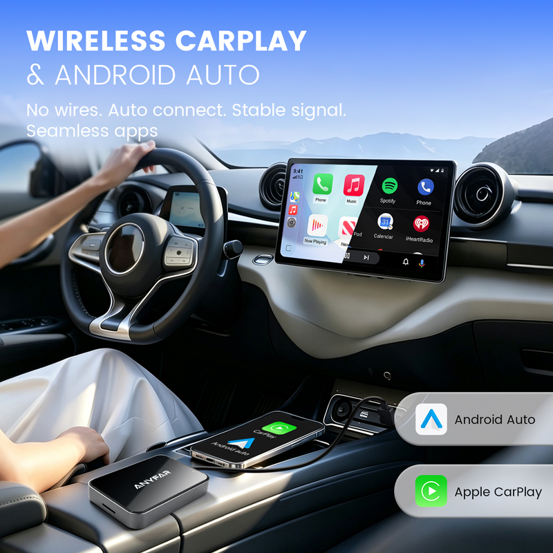 Slim Dual-Glass CarPlay Box with Android 13 | Stream & Navigate