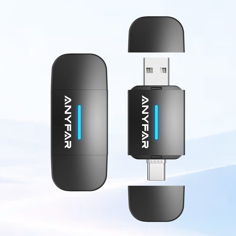 Dual-Port Wireless CarPlay & Android Auto Adapter