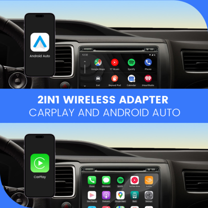 Dual-Port Wireless CarPlay & Android Auto Adapter