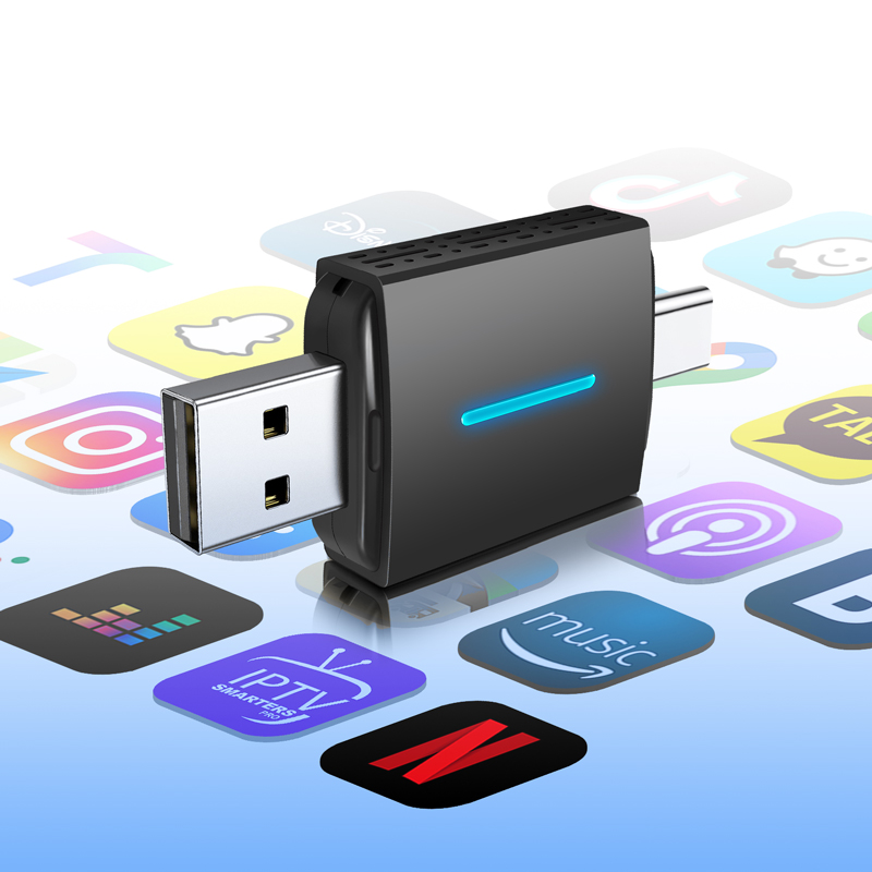 Dual-Port Wireless CarPlay & Android Auto Adapter