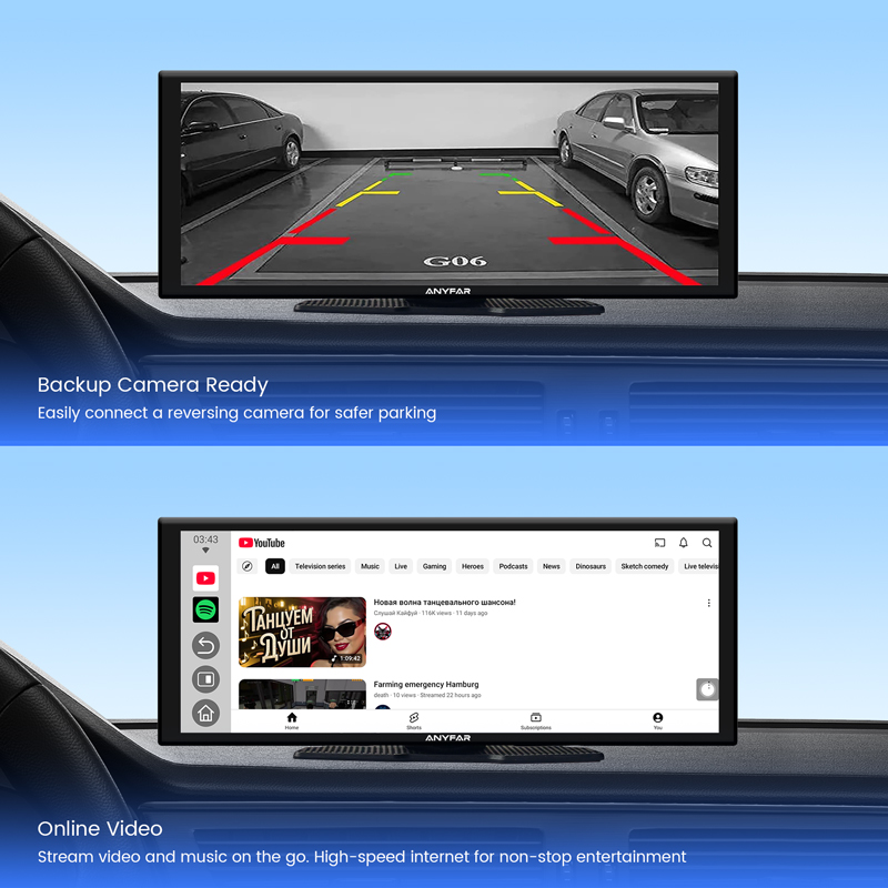 10.26 Inch Portable Wireless CarPlay Android Auto Screen