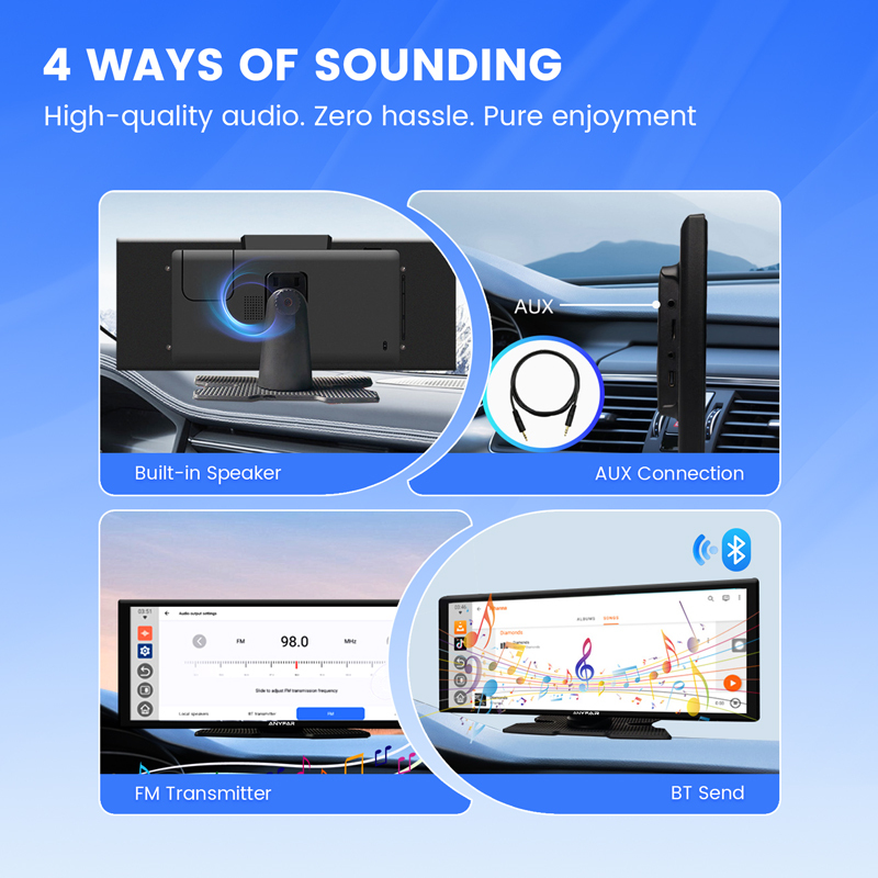 10.26 Inch Portable Wireless CarPlay Android Auto Screen