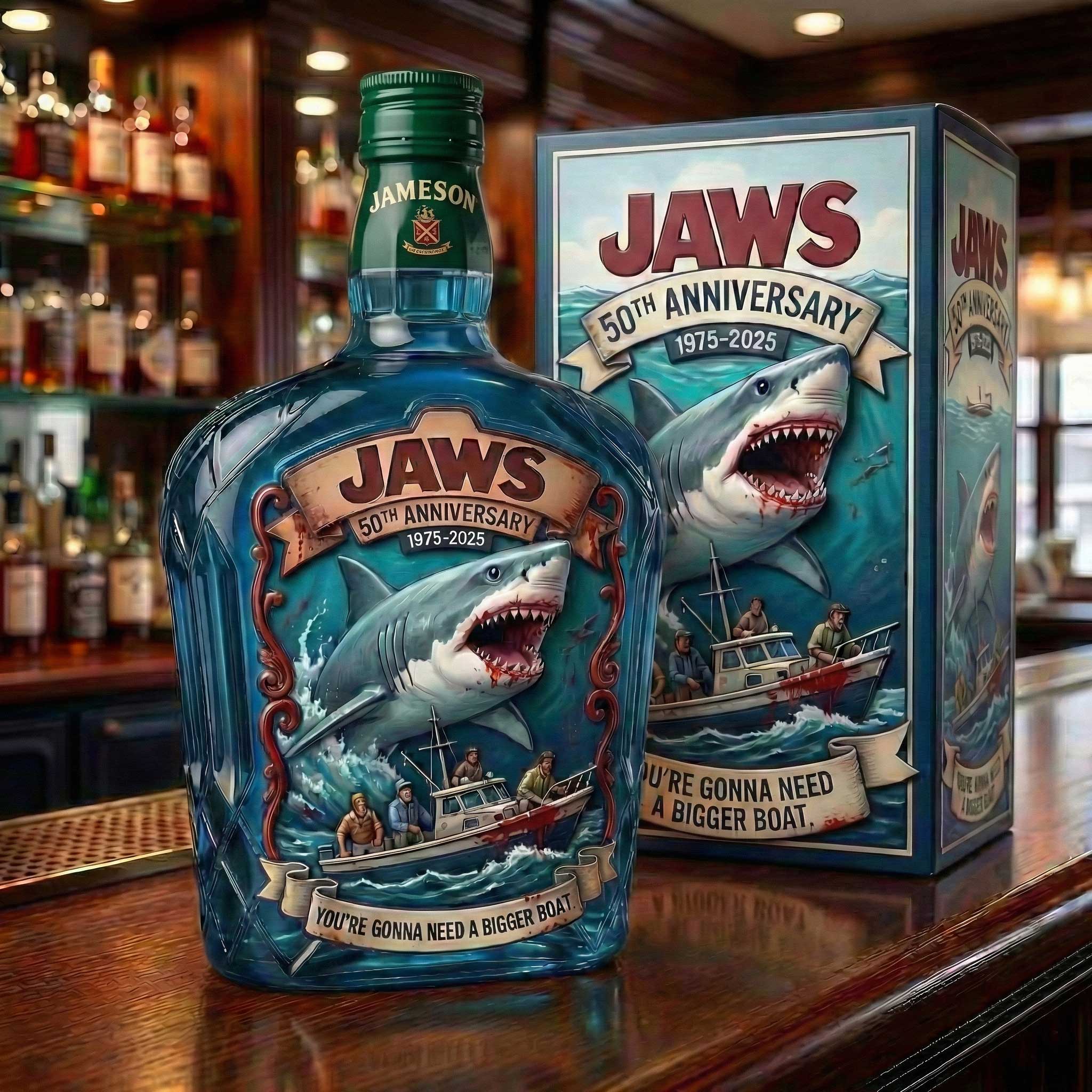 Jaws 50th Anniversary Whiskey Bottle