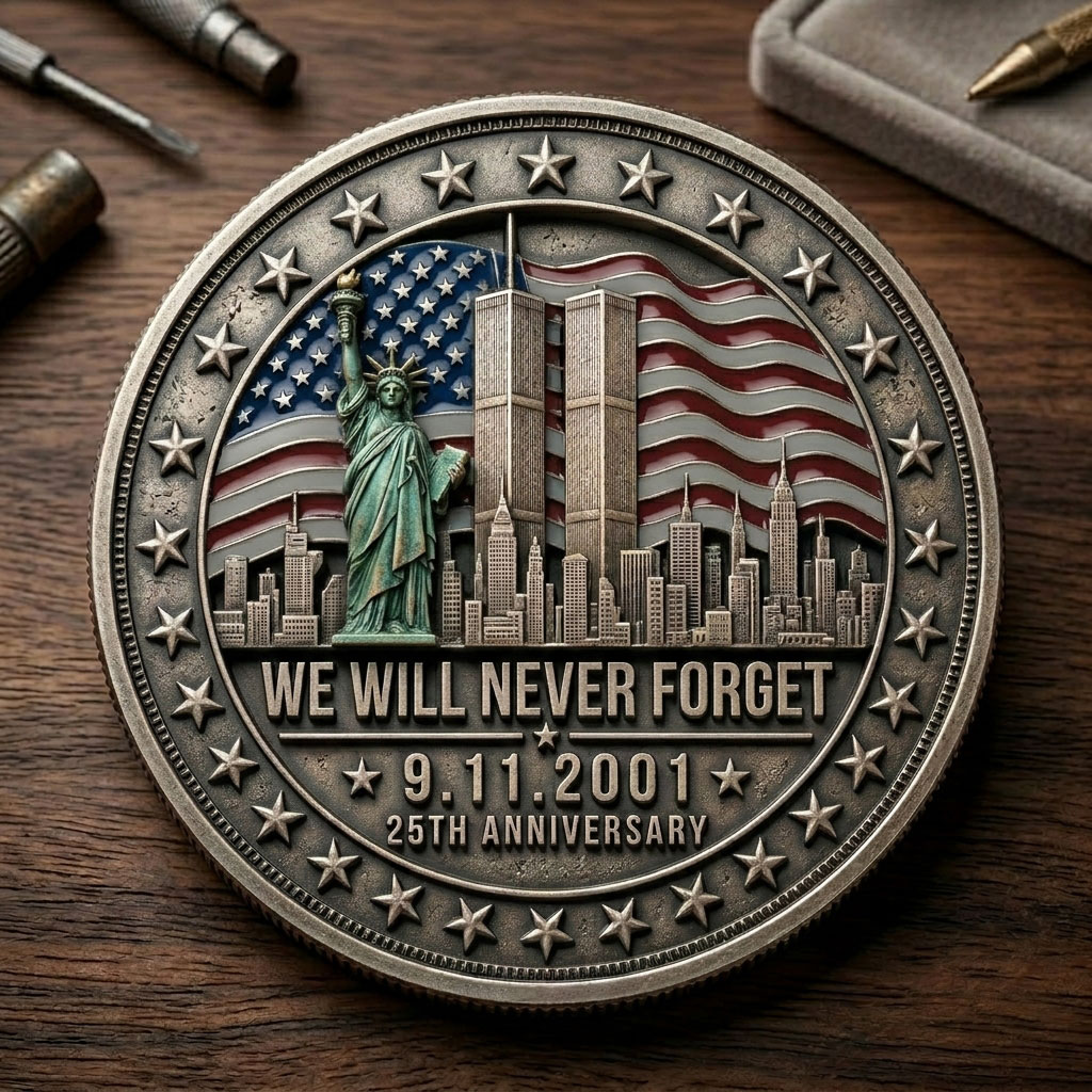 We Will Never Forget 25th Anniversary Patriotic Coin