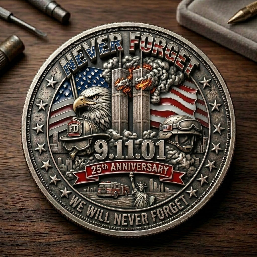 We Will Never Forget 25th Anniversary Patriotic Coin