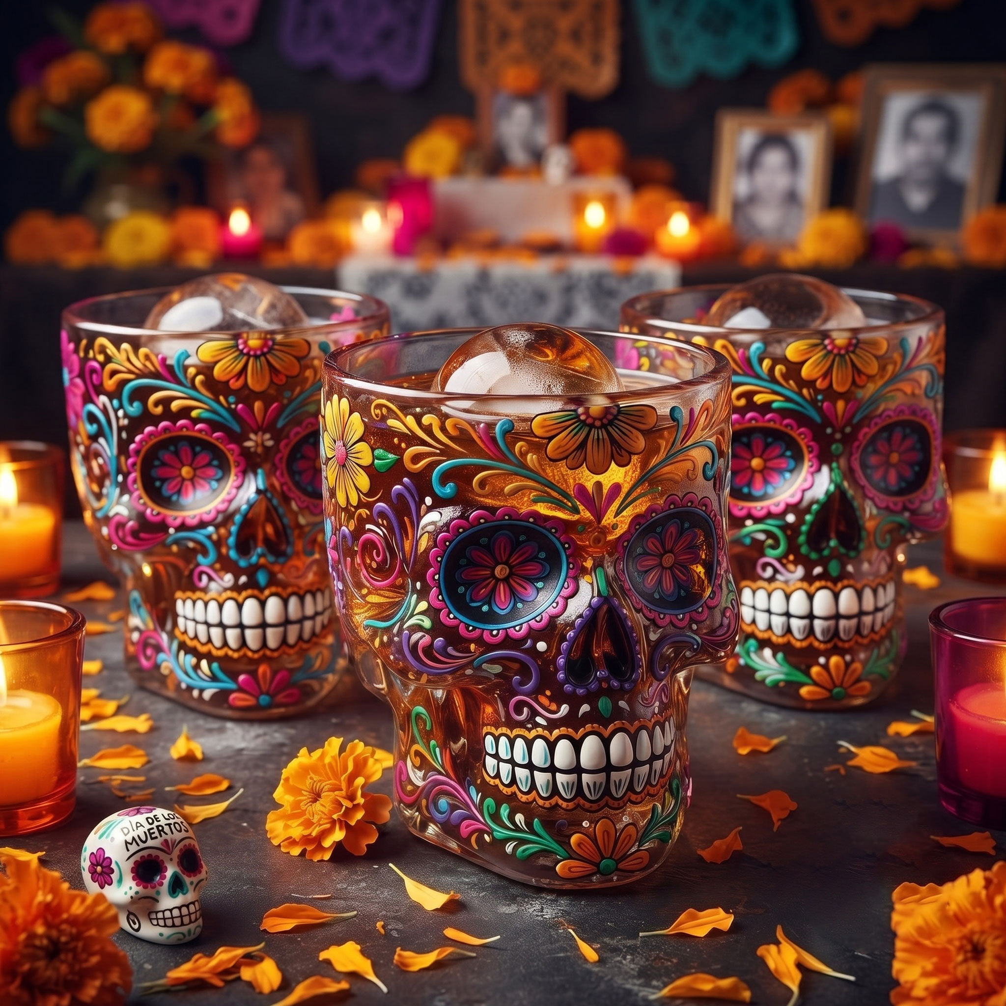 Jose Cuervo Day of the Dead Whiskey Glass
