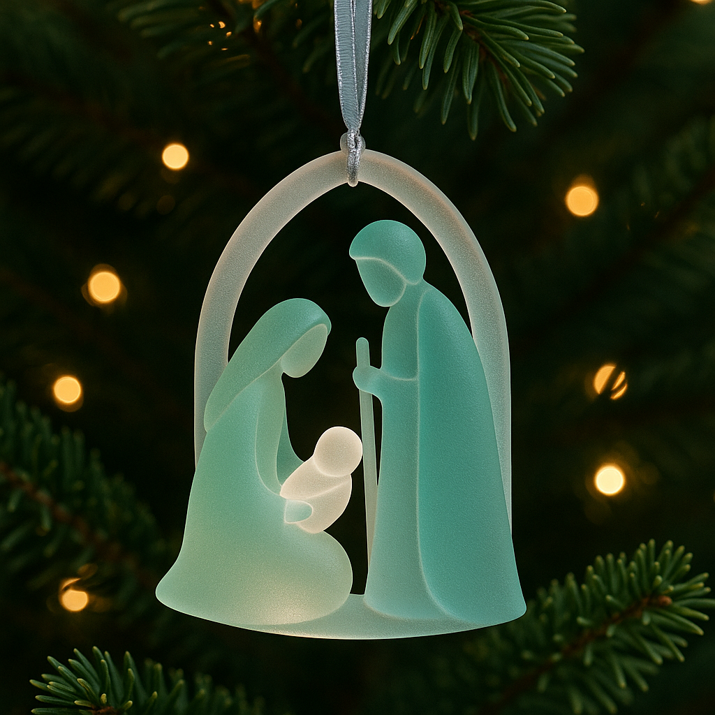 🌟 Nativity Sea Glass Ornament